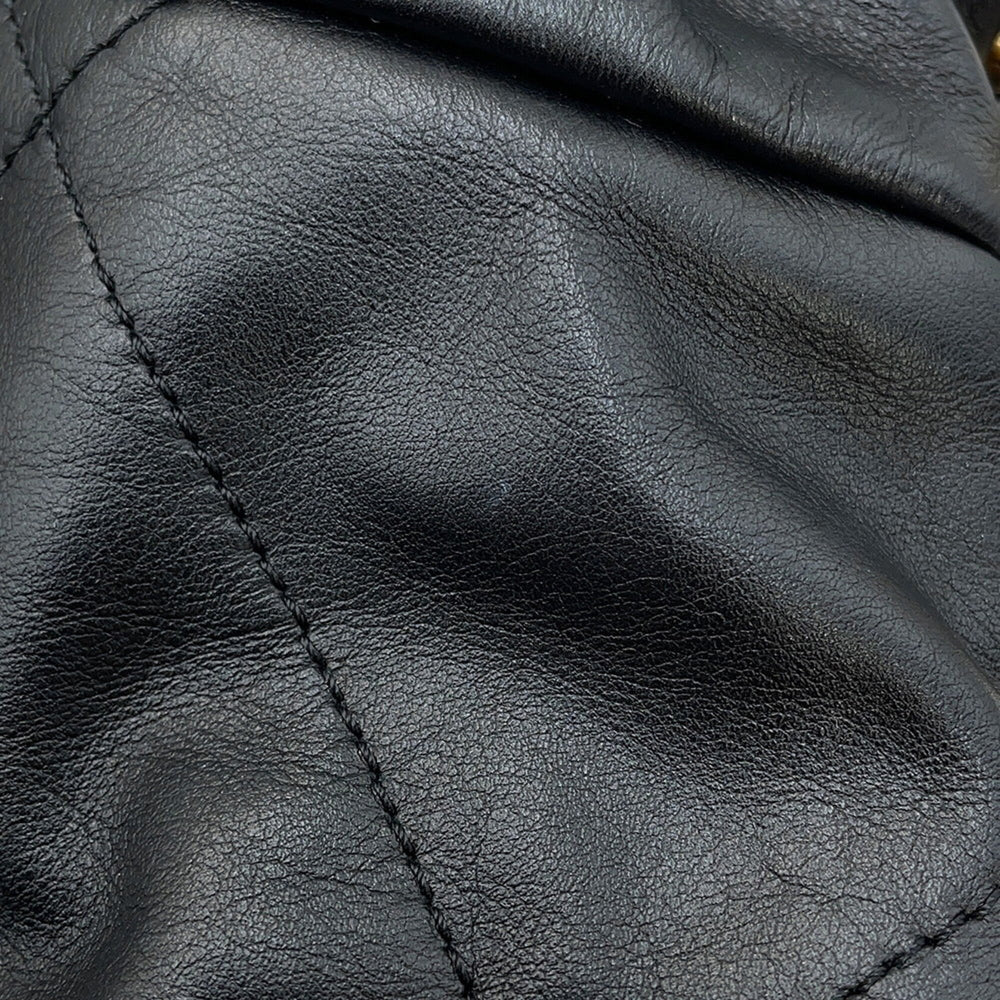 Chanel Backpack, 22 Large, Shiny Calf Leather AS3313, CHANEL Handbag, Black, Women's — Like New