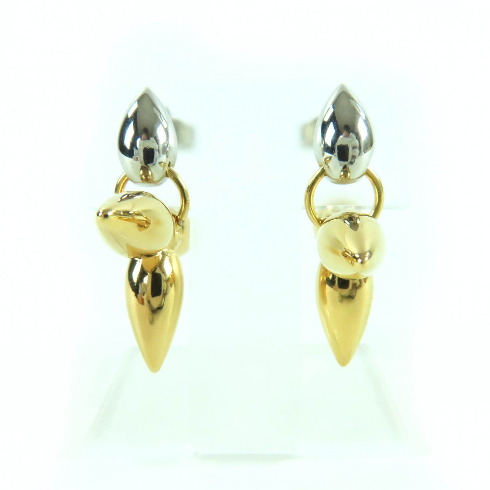 LOUIS VUITTON M00630 Boucles d'Oreilles Louisette pendant earrings, gold and silver, with box dust bag, made in Italy, women's — Like New