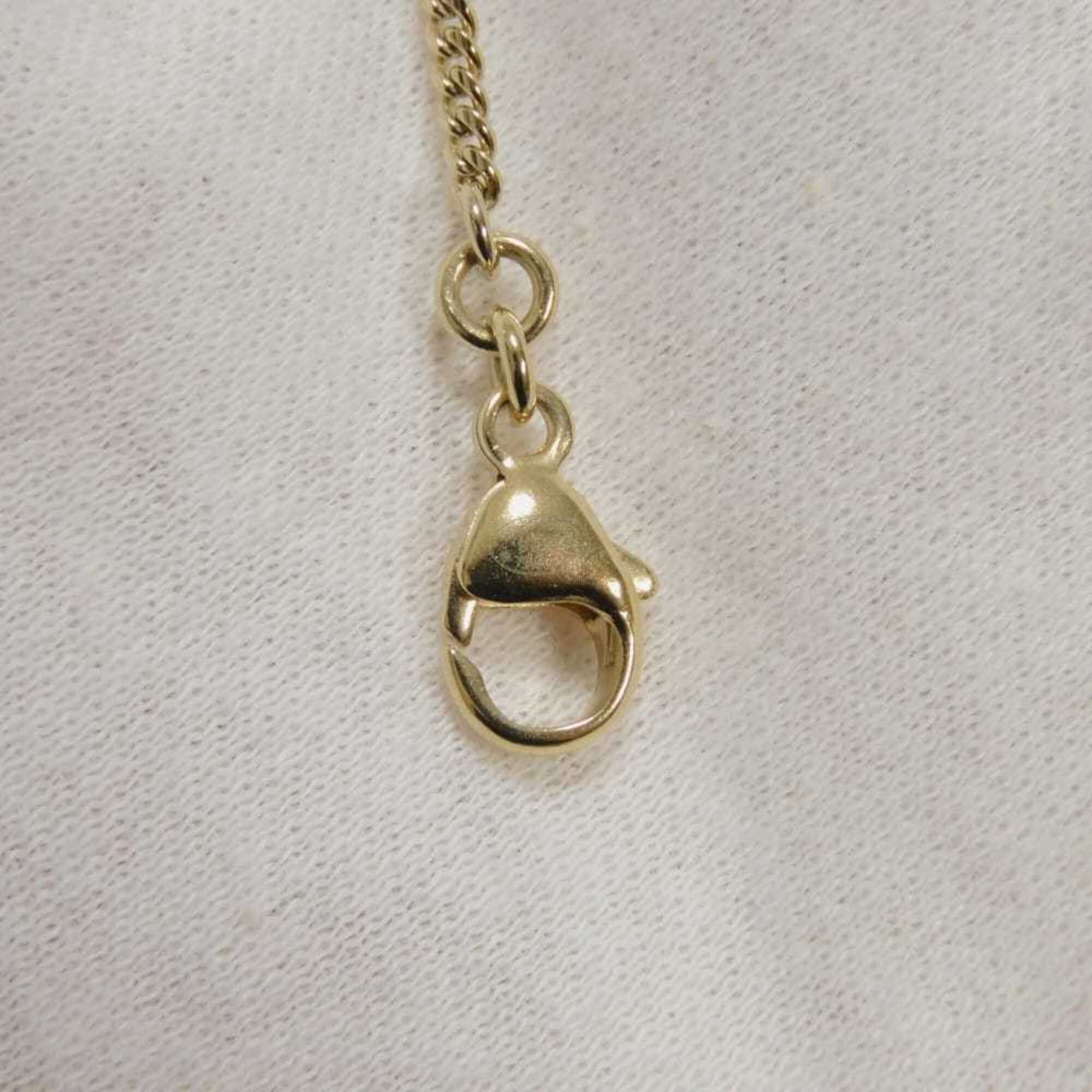 Chanel necklace, Coco Mark, heart, crystal, costume pearl, rhinestone, metal, F23B, CC mark, clear, ABB651, women's — Like New