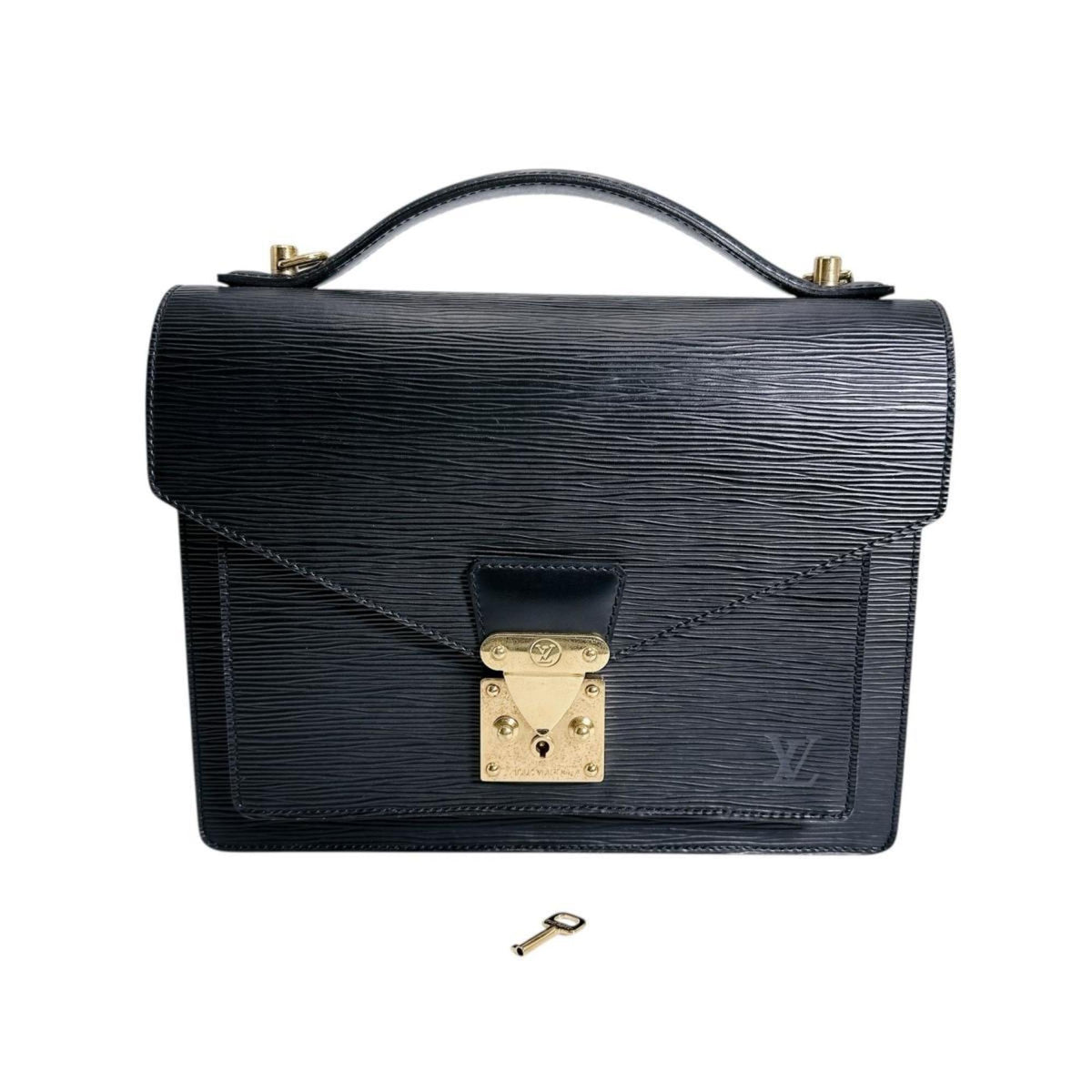 Louis Vuitton Monceau Epi Leather Shoulder Bag M52792 Black — Like New