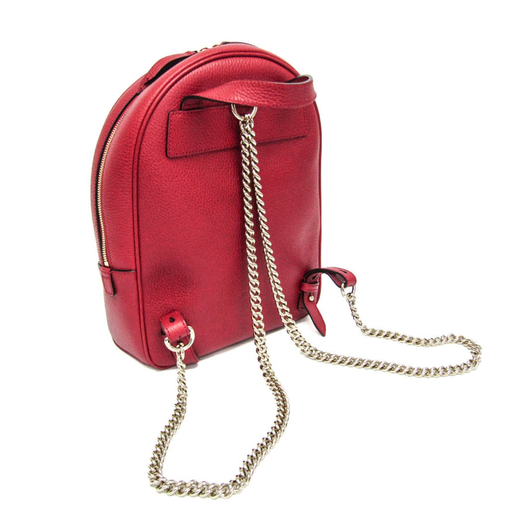 Gucci Soho Interlocking G 536192 Women's Leather Backpack Red Color — Like New