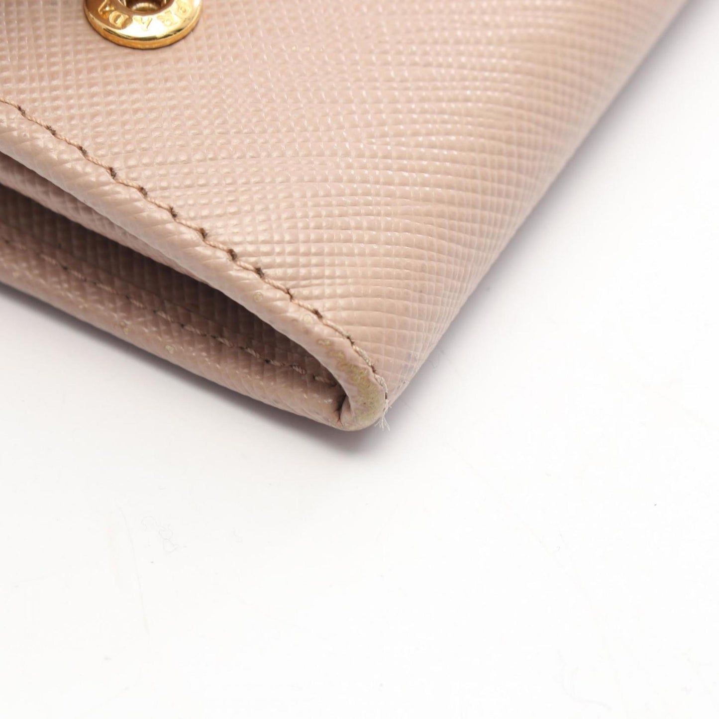 Prada SAFFIANO FIOCCO Bi-fold Long Wallet in Saffiano Leather, Women's, Pink, 1MH132