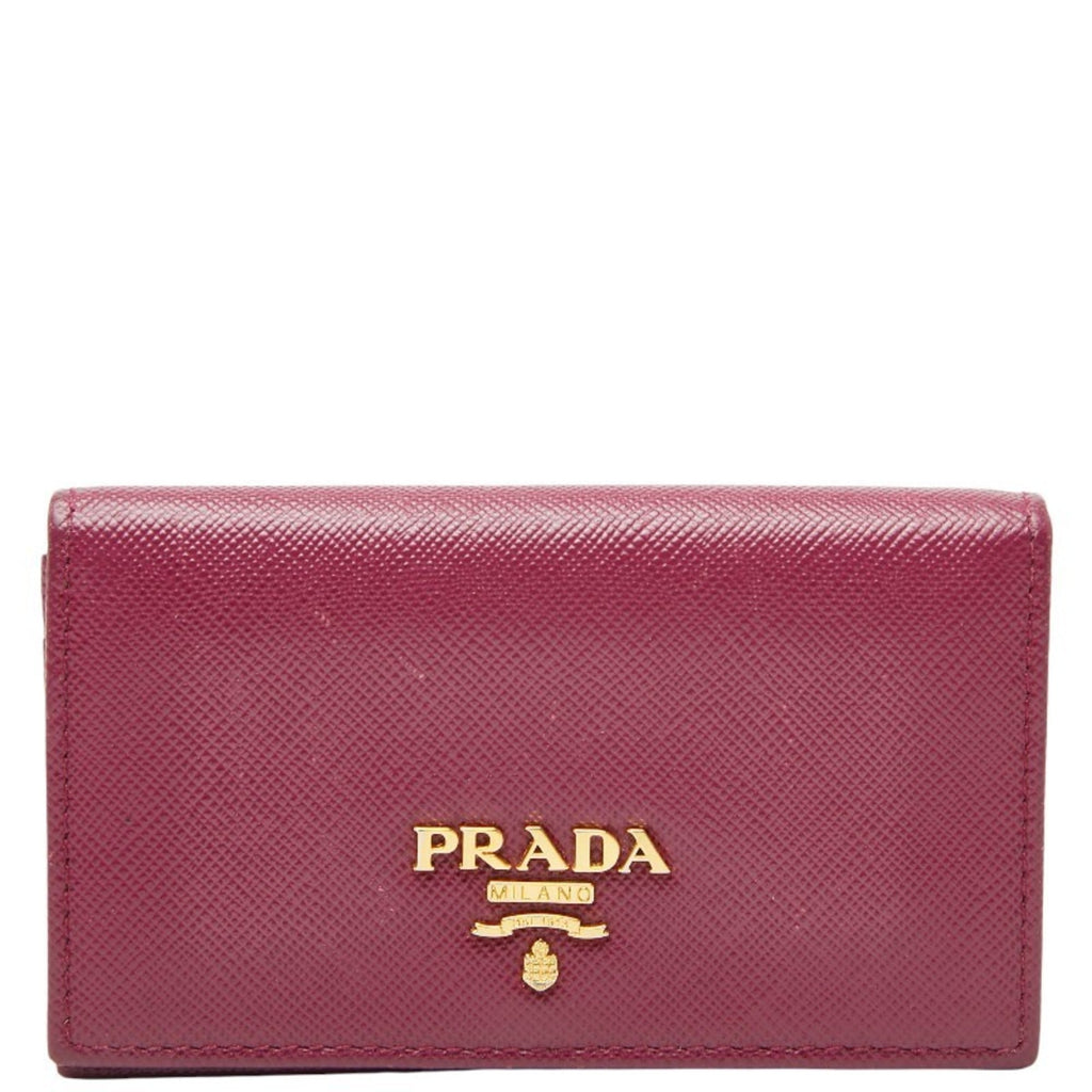 Prada wallet/coin case/pass case in purple Saffiano leather for women