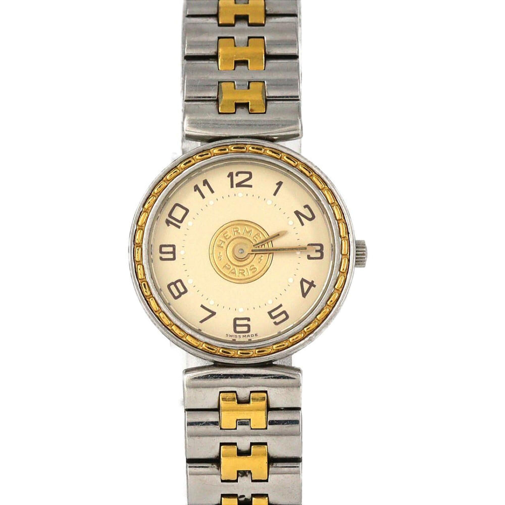 Hermes Sellier Combination SSxGP Quartz Watch — Good