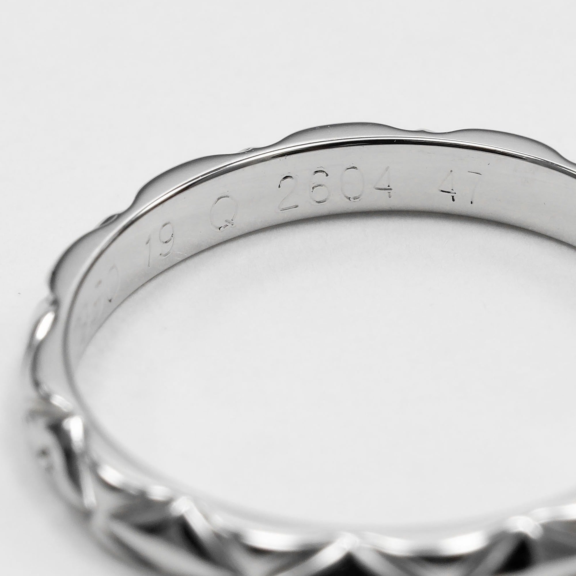 Chanel Matelassé Small Ring, Size 6.5, Platinum 950, Approx. 2.4g — Like New
