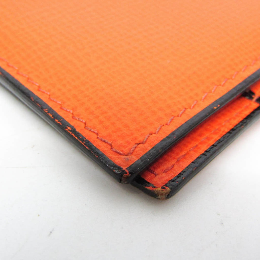 Valextra Vertical 12 Card V8L21 Men,Women Leather Long Bill Wallet (bi-fold) Orange