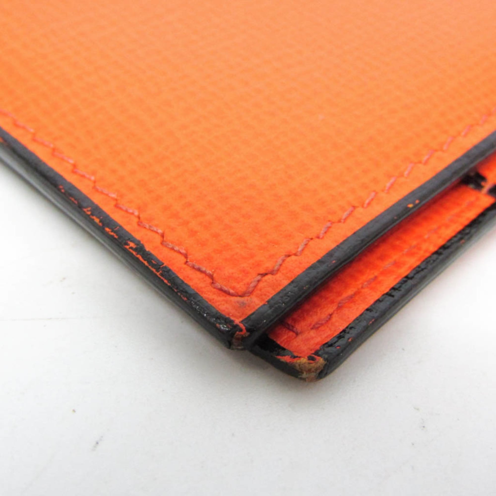 Valextra Vertical 12 Card V8L21 Men,Women Leather Long Bill Wallet (bi-fold) Orange