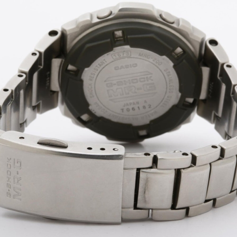 CASIO G-SHOCK MR-G MRG-200 Silver Stainless Steel Men's Digital Watch — Good