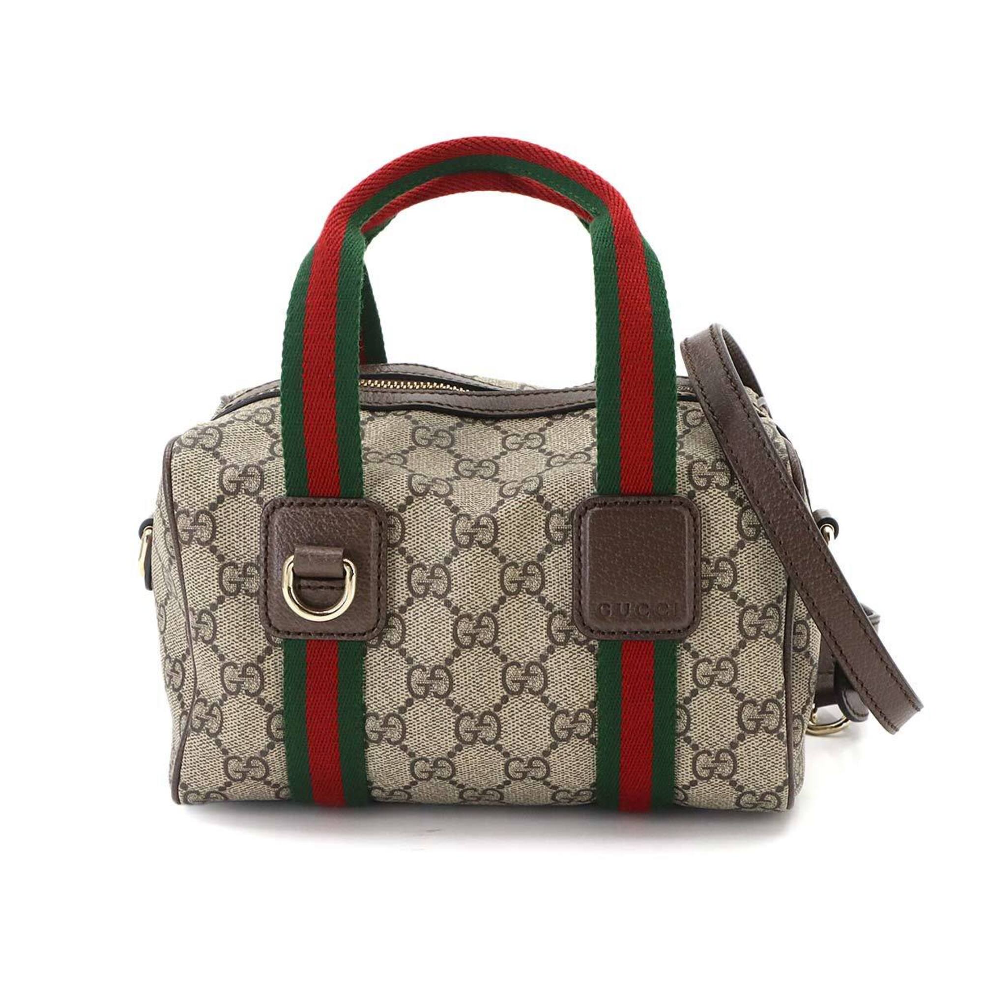 Gucci Ophidia Mini 2-way Hand/Shoulder Handbag, GG Supreme Canvas, Leather, Beige/Brown, 859975 Bag — New - Store Return