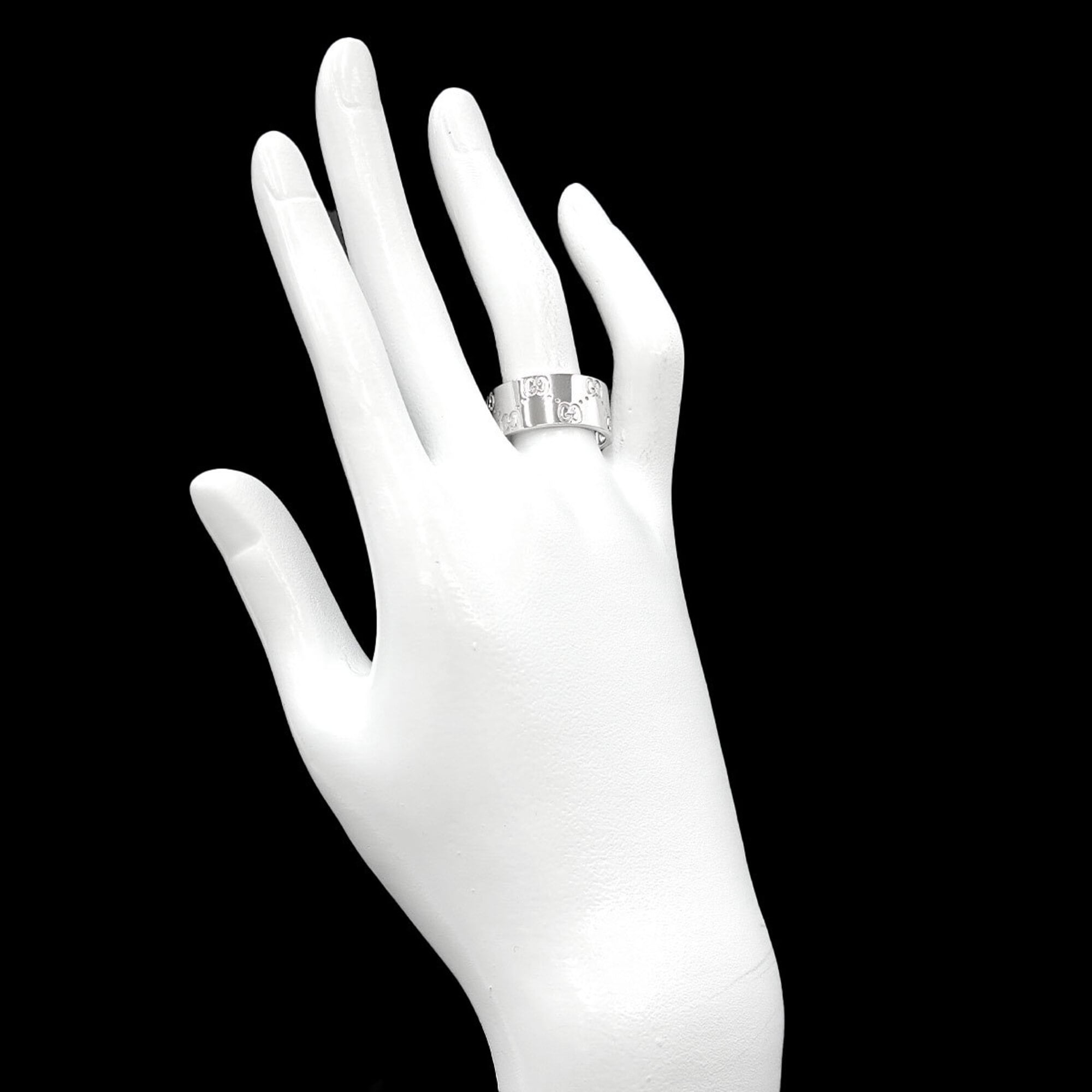 Gucci Icon Wide Ring #18, 18K WG (White Gold 750) — Like New