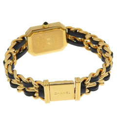 Chanel CHANEL Première Large Size H0001 Black Dial GP/Leather Quartz Women's Watch Approx. 26mm (height) x 20mm (width) — Like New