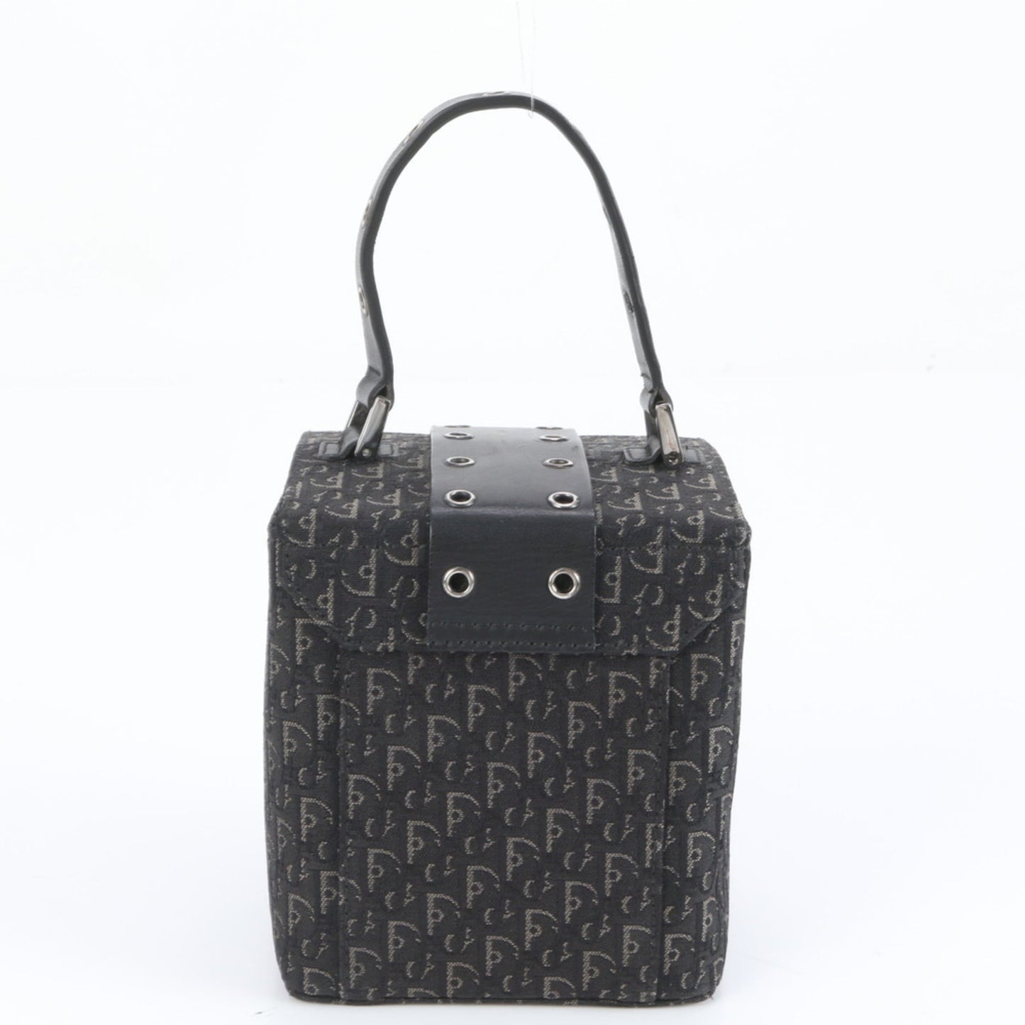 Christian Dior Trotter Street Chic Vanity Bag, Leather Hand Tote, Black, Women's