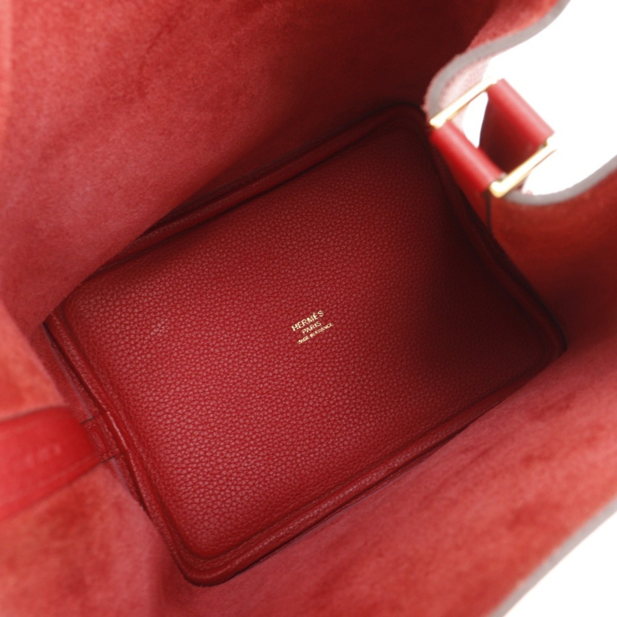 Hermes HERMES Picotin Lock 18 PM Handbag x Taurillon Maurice 2018 Red / C Belt Clasp Loc18K Women's — Like New