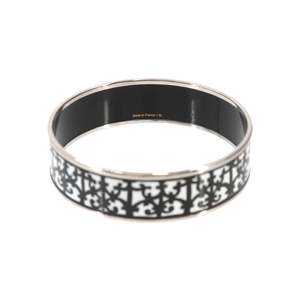 Hermes HERMES Email GM Bangle Bracelet Guadalquivir Black White Silver — New - Store Return