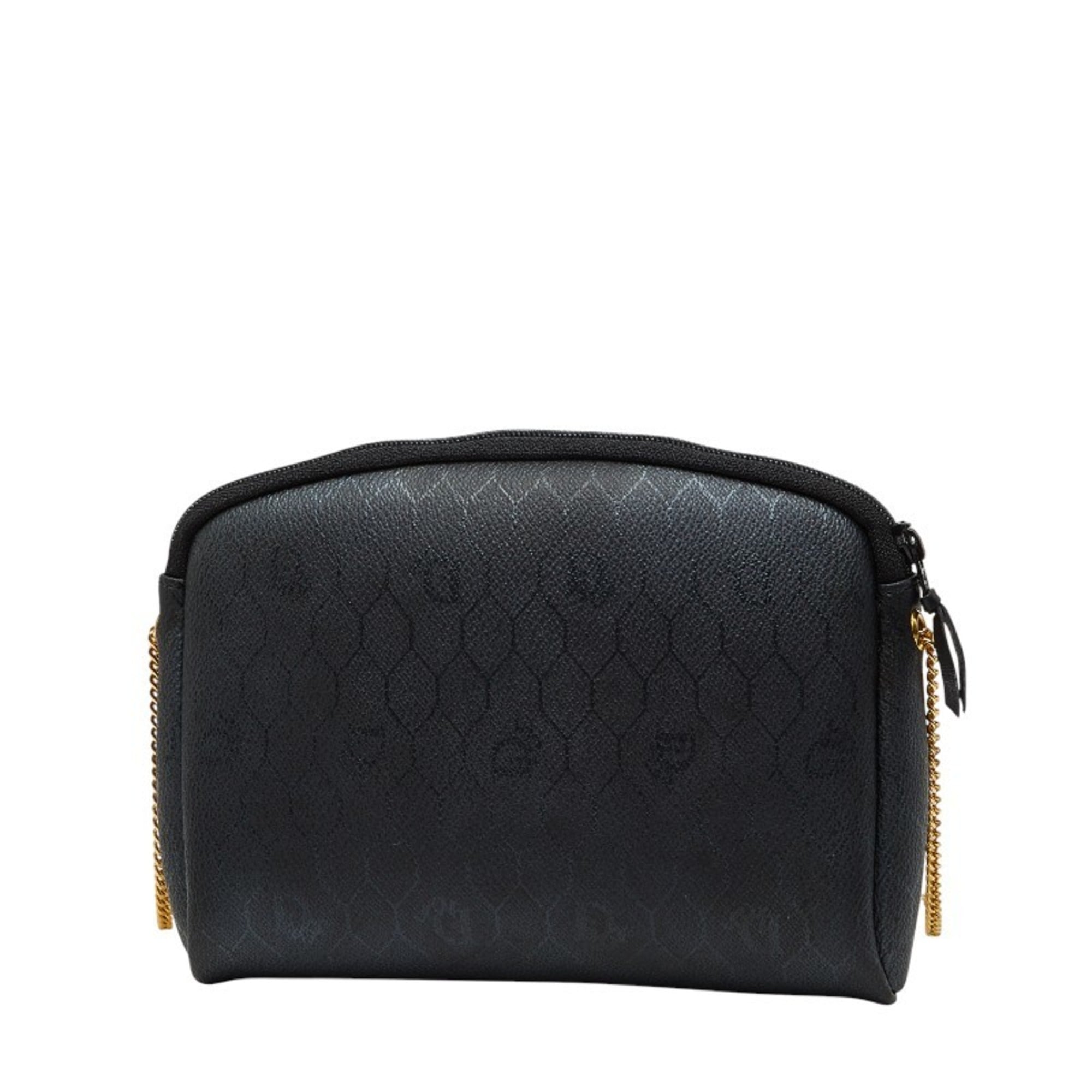 Christian Dior Dior Honeycomb Crossbody Chain Shoulder Bag Black Women's