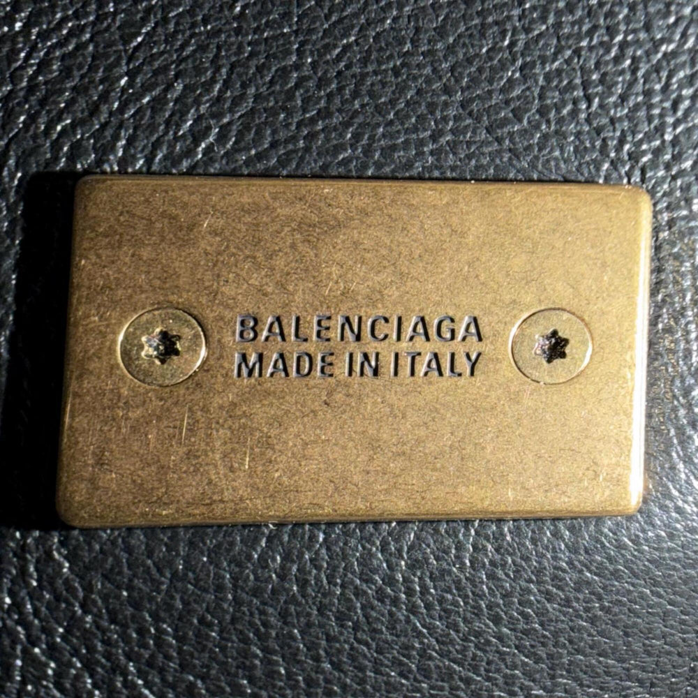 BALENCIAGA 834943 Bel Air Small Clutch Bag, 2-Way Leather Shoulder Black, Made in Italy, Women's, with Dust Bag — Like New