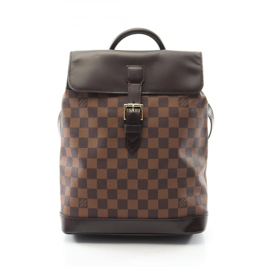 Louis Vuitton Soho Backpack Bag, Coated Canvas, Leather, Damier, Women's, Brown, N51132