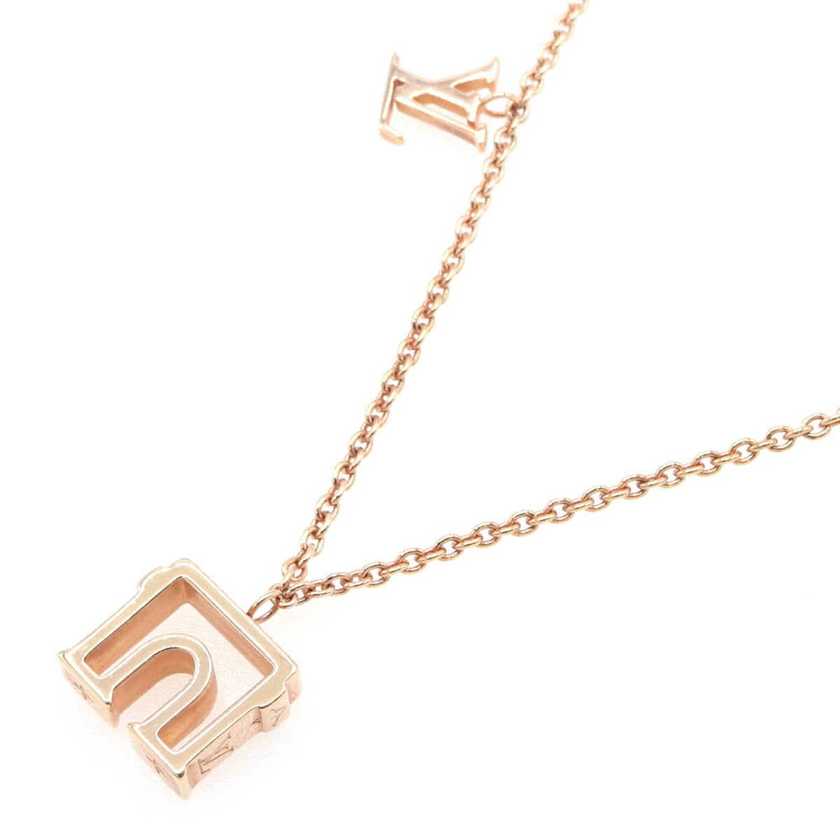 Louis Vuitton Necklace LV & Paris Arc de Triomphe M00524 Rose Gold Metal Pendant LOUIS VUITTON — Like New