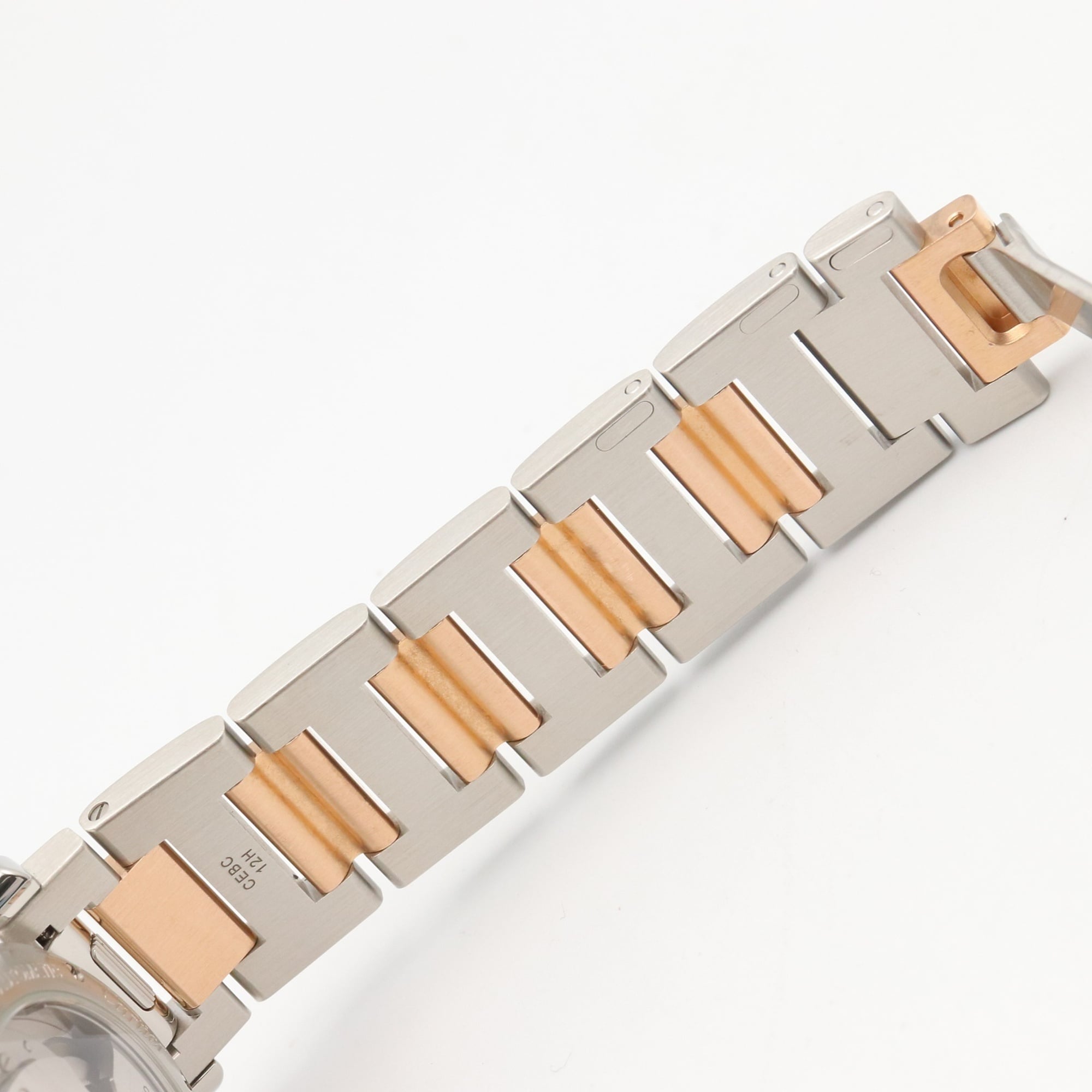 Cartier Pasha de watch, 18K pink gold (PG) stainless steel, boys' size, silver tone, W2PA0008 — Very Good