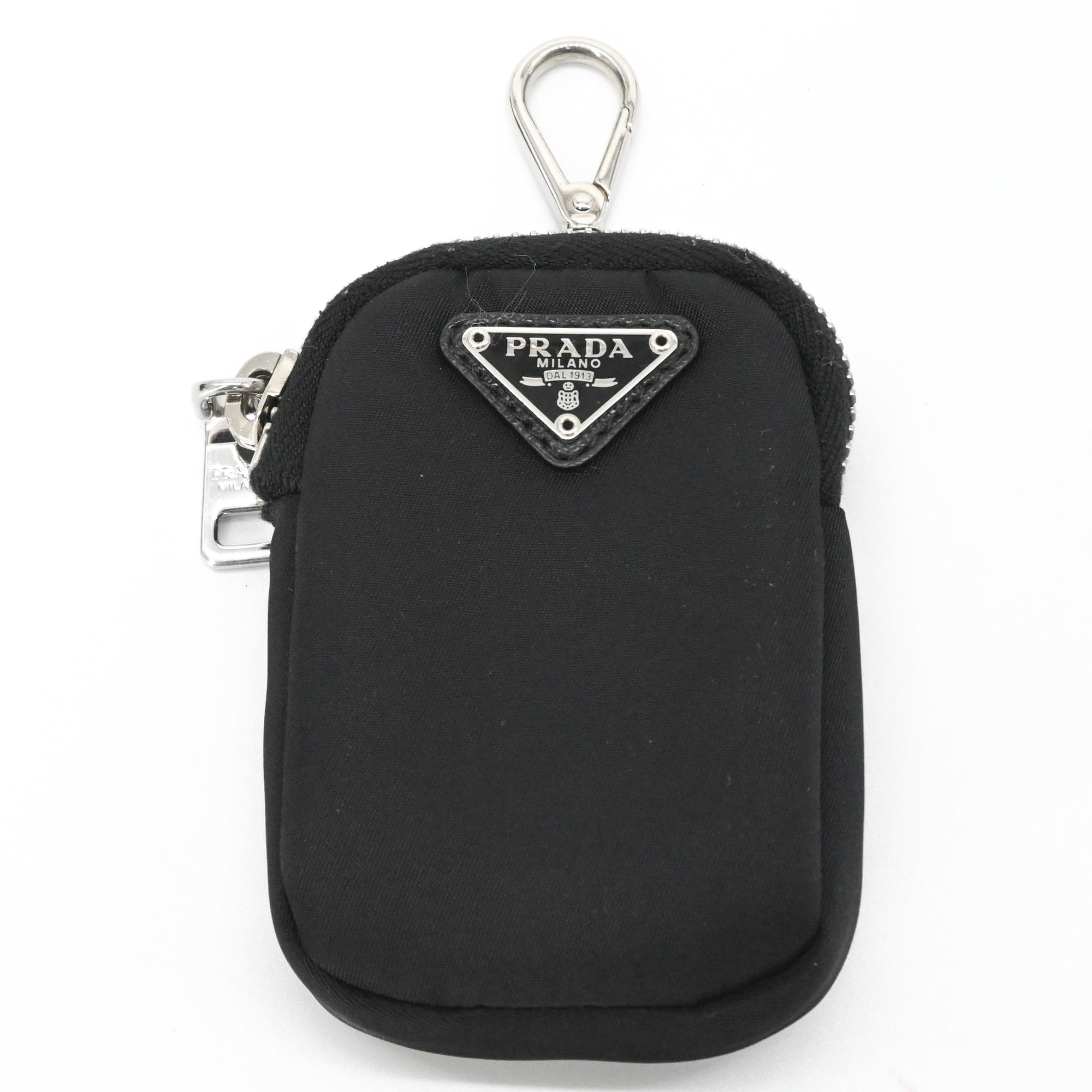 PRADA Tessuto Nylon Leather Shoulder Bag Handbag for Women, Triangle Design, Black IBH204 — Like New