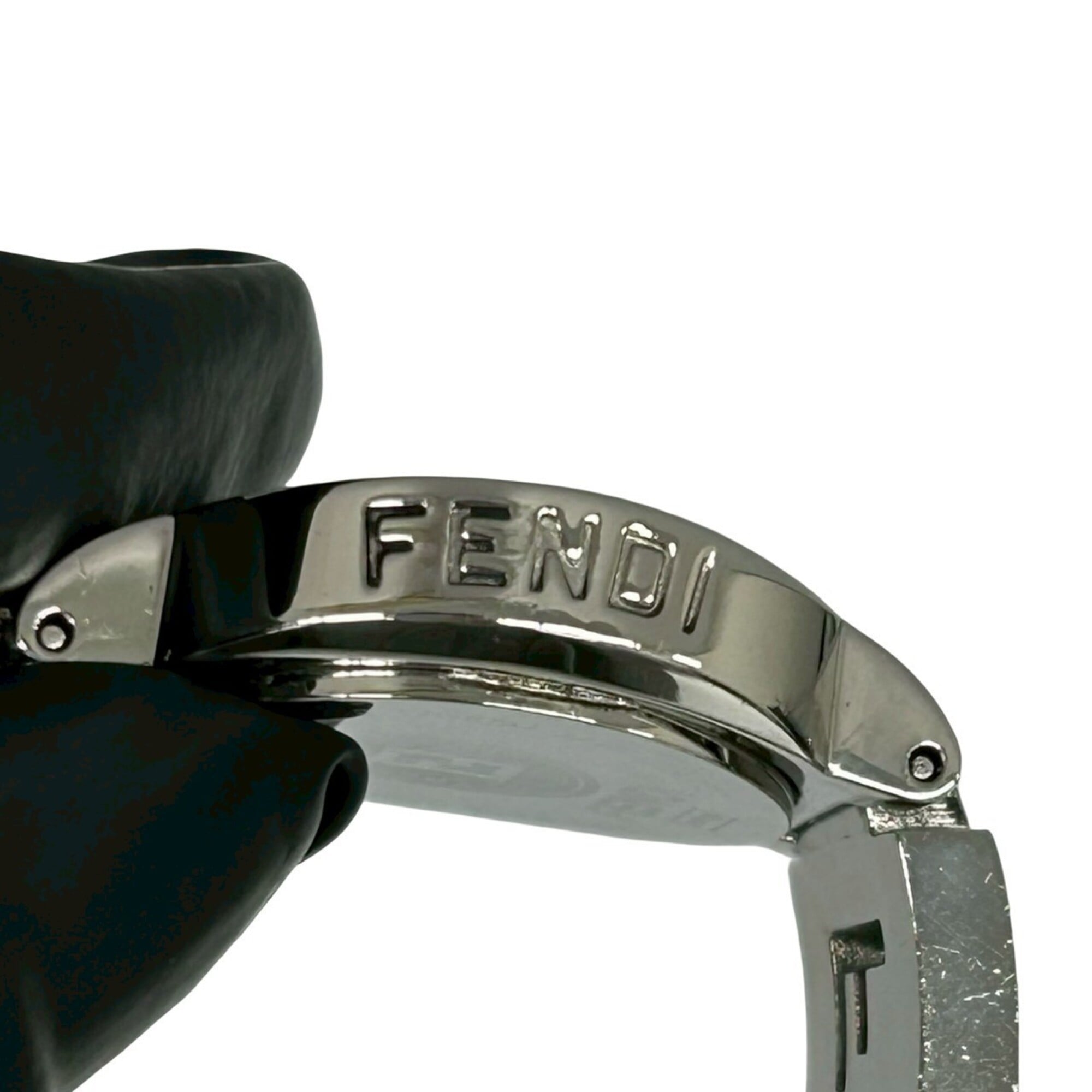 FENDI 3050L Logo Stainless Steel Quartz Wristwatch, Silver, 31132 — Good
