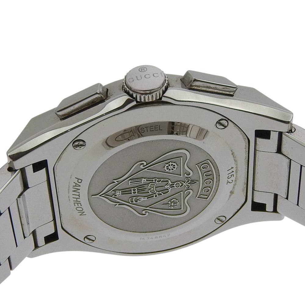 Gucci Pantheon Men's Watch 115.2/YA115235 Stainless Steel Quartz Chronograph with Black Dial — Very Good
