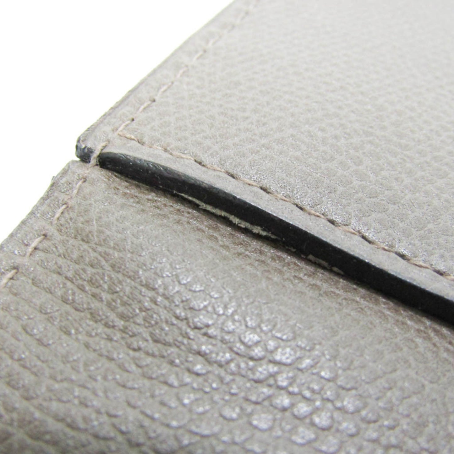 Valextra Men's Leather Clutch Bag,Document Case Gray Beige