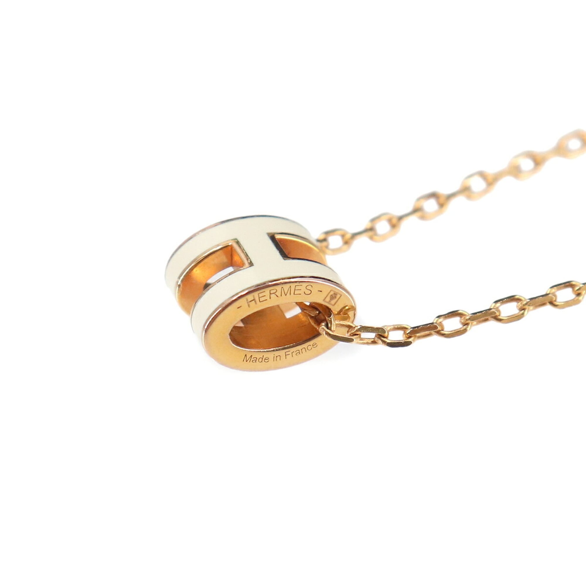 Hermes Mini Pop H Necklace, White Gold — New - Store Return