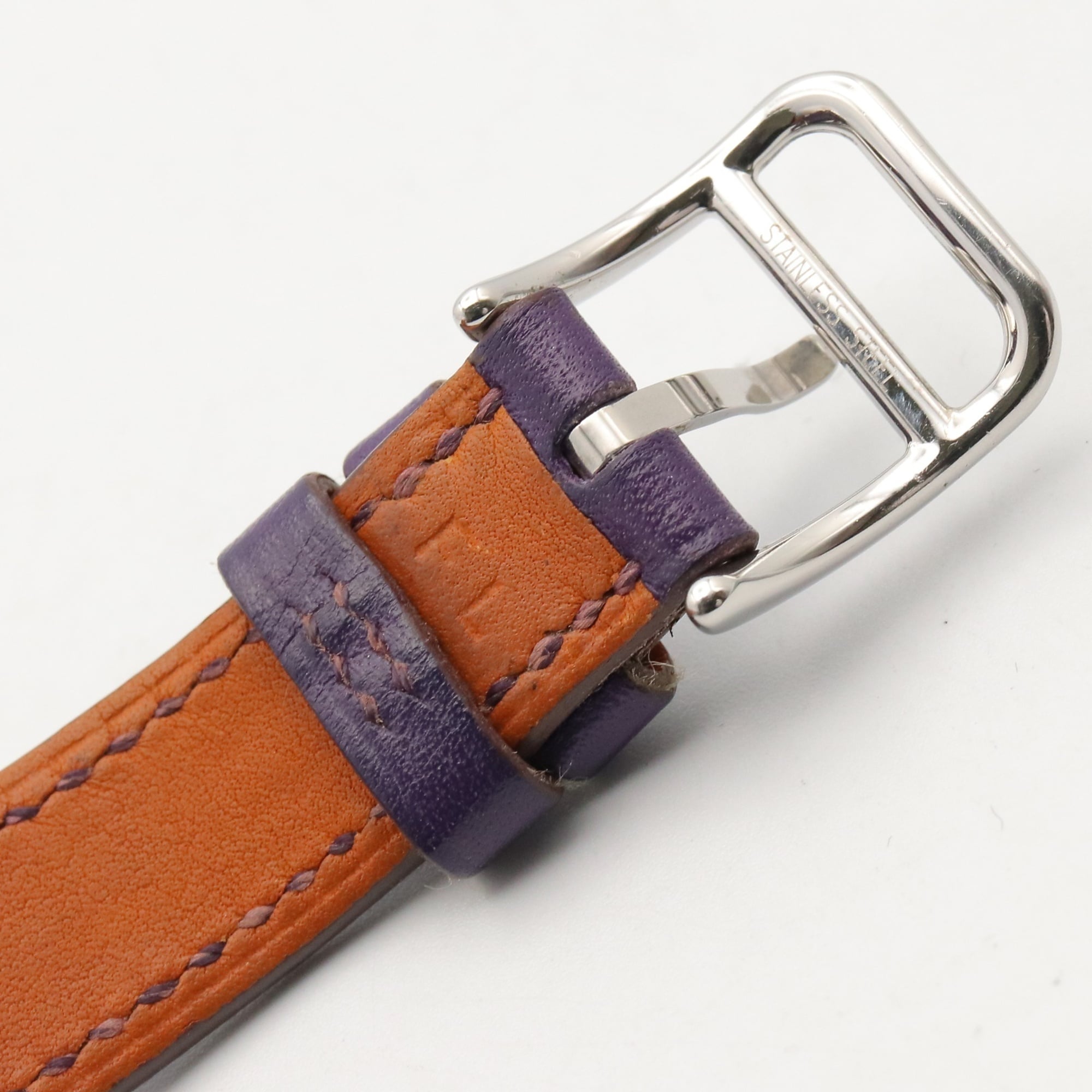 Hermes Cape Cod Tonneau Double Tour Watch, Stainless Steel, Leather Strap, Women's, White (CT1.210) — Very Good