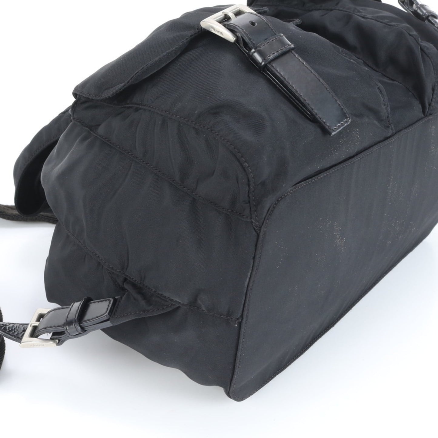 Prada Tessuto Nylon and Leather Backpack in Black for Women