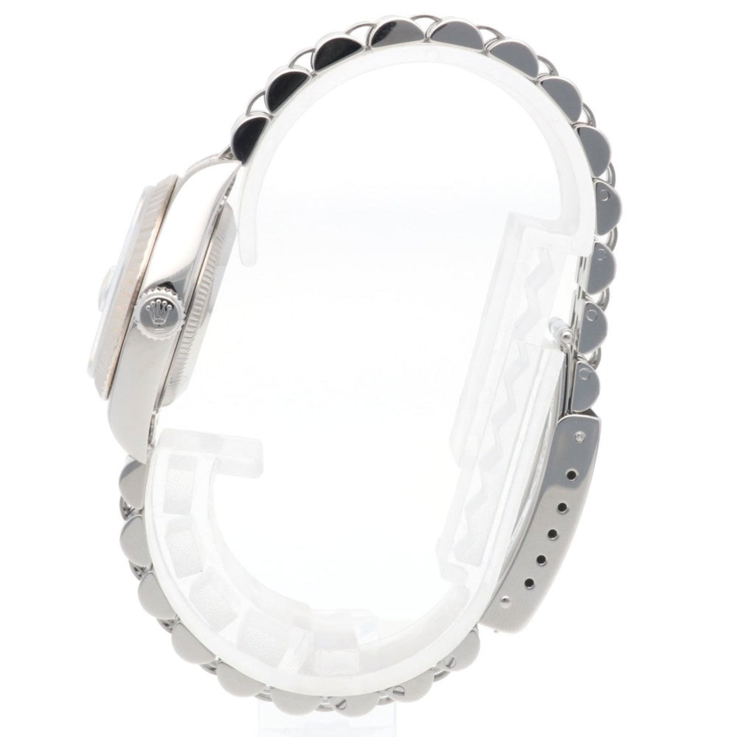 Rolex Datejust Oyster Perpetual Watch, Stainless Steel, Automatic, Women's, 79174NGR, ROLEX F-Serial, 2003-2004 Model, 10 Ruby Beads, White Shell, Overhauled