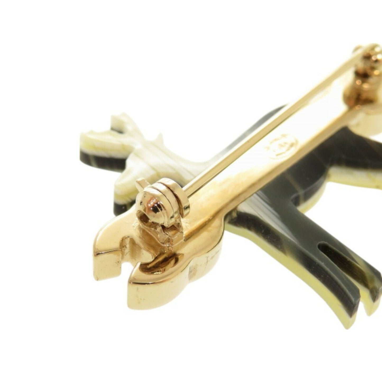 Chanel Reindeer motif Coco mark metal beige pink brooch 0476CHANEL