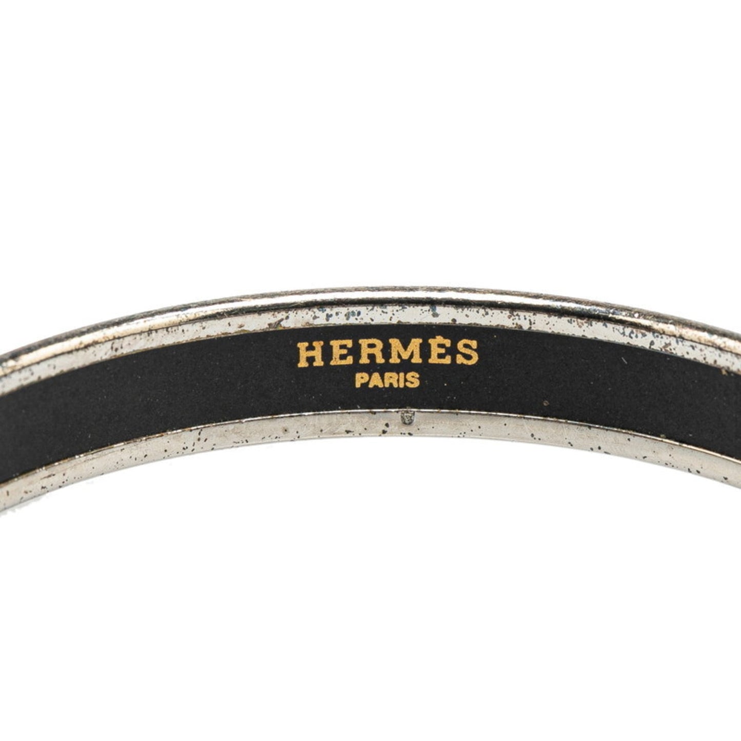 Hermes enamel bangle silver white multicolor metal women's HERMES