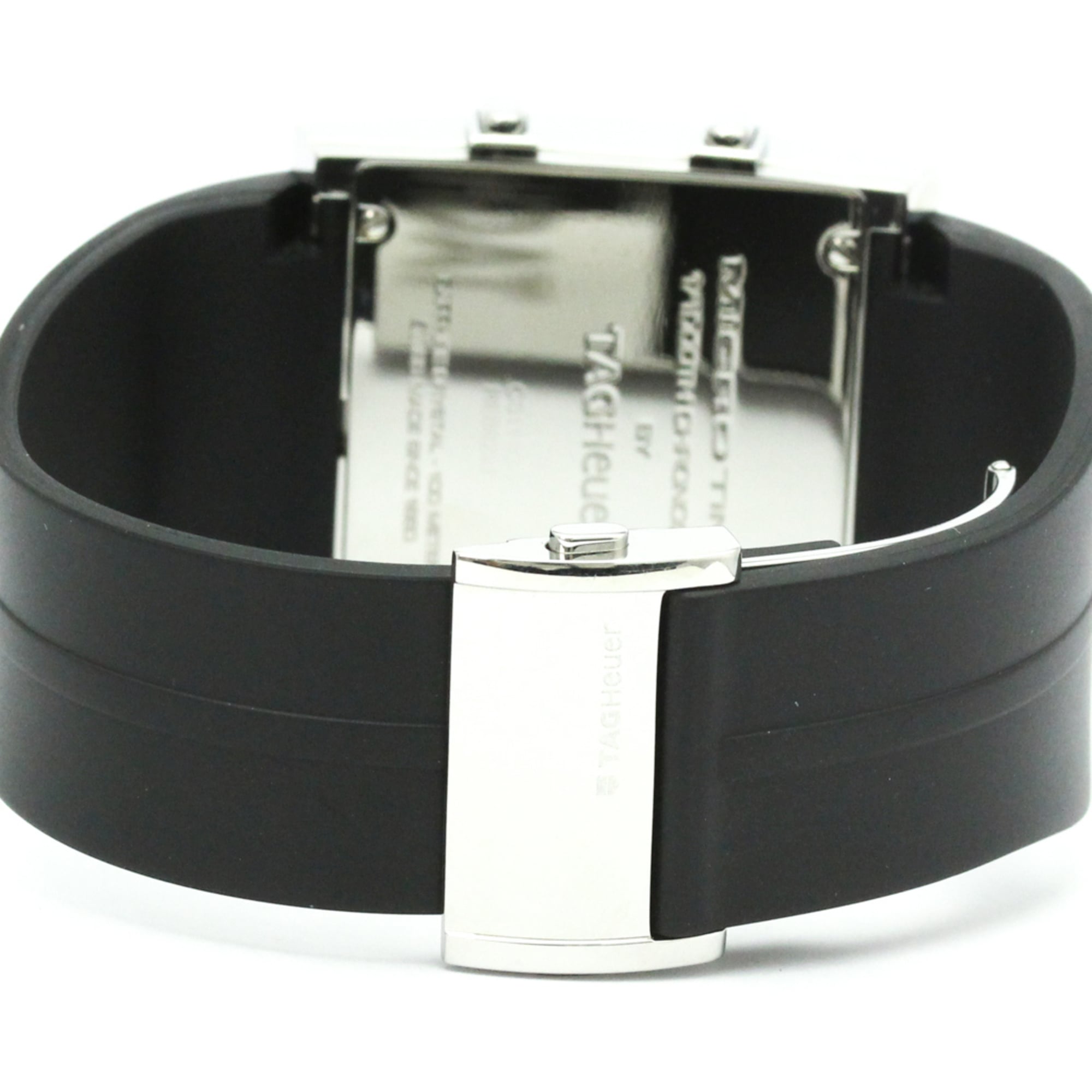 TAG HEUER Microtimer Steel Rubber Quartz Mens Watch CS111C Polished — Very Good