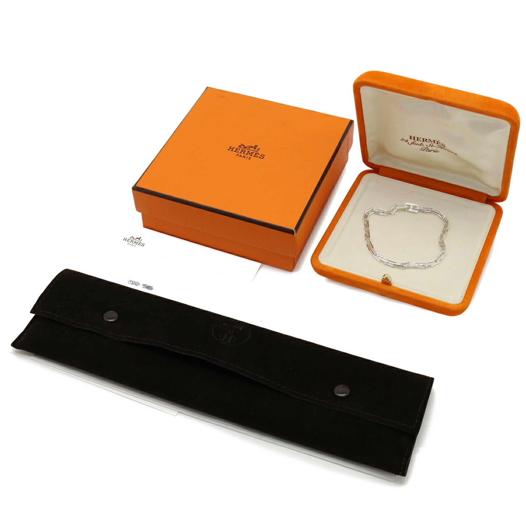 HERMES Hercules Bracelet Ag925 SV925 Silver — Like New
