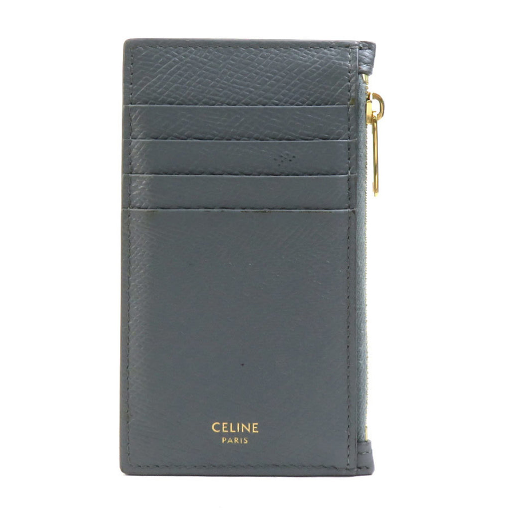 CELINE Wallet/Coin Case Leather Grey Men's Women's h31223a