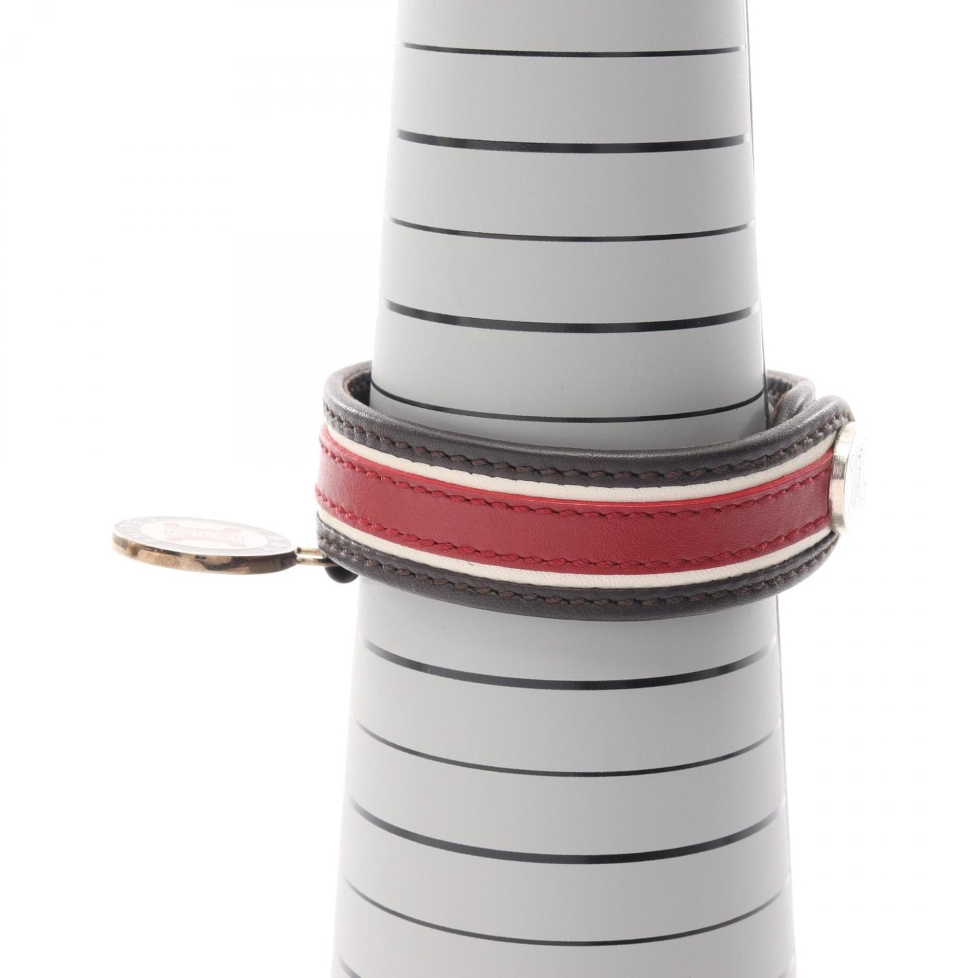 Celine leather bracelet, accessories for women, brown and red