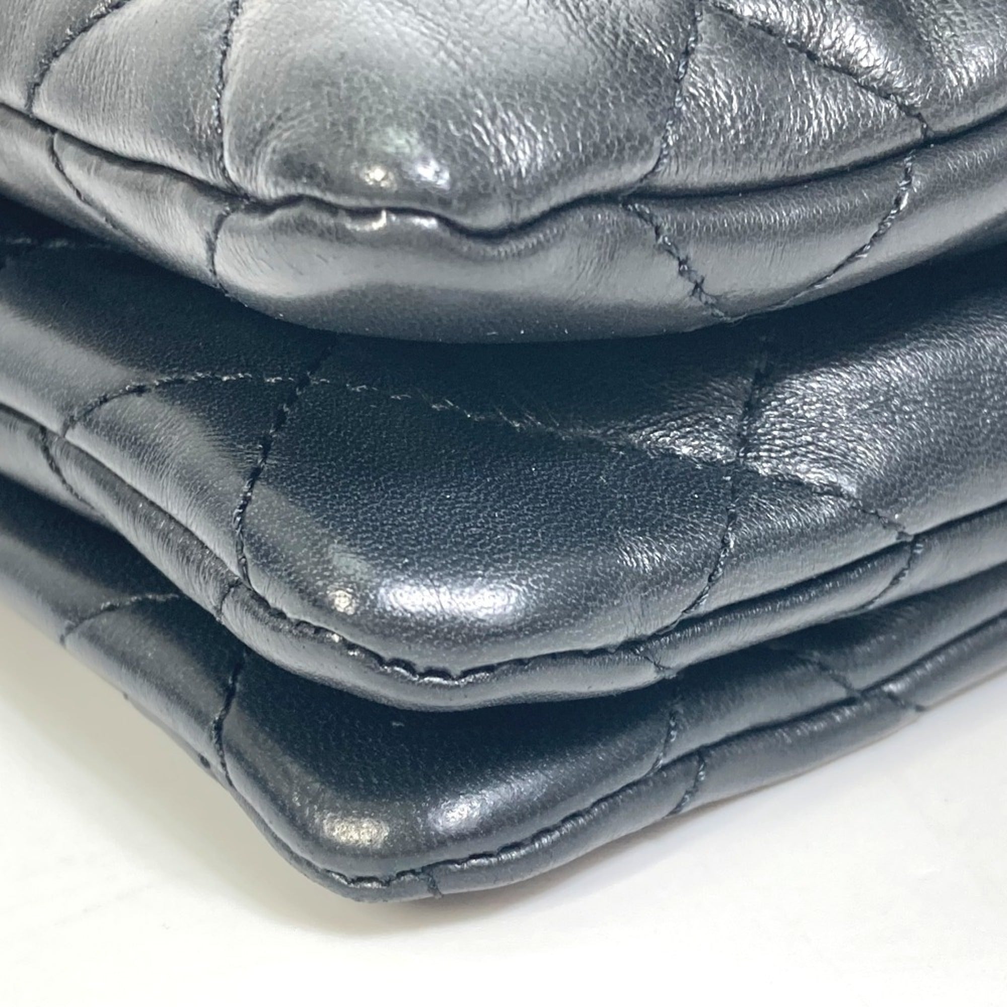 CHANEL AS3393 CC Coco Mark Matelasse Chain Bag Shoulder Lambskin Women's Black — Like New