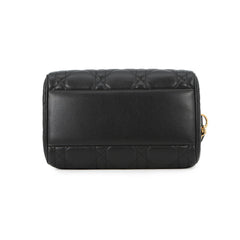 Christian Dior Macro Cannage Groove 25 Medium Calf Leather Handbag M1365UBOL 2-way Black for Women — Like New