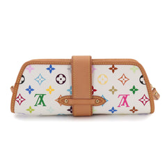 Louis Vuitton Monogram Multicolor Shirley 2-way Shoulder Clutch Handbag Blanc M40049 — Like New