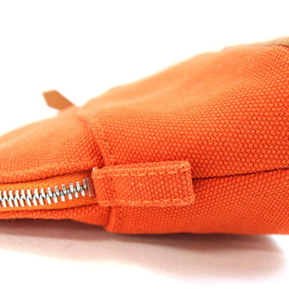 Hermes Bolide Handbag Pouch Mini H104772M Orange Cotton Canvas Travel for Women and Men — Like New