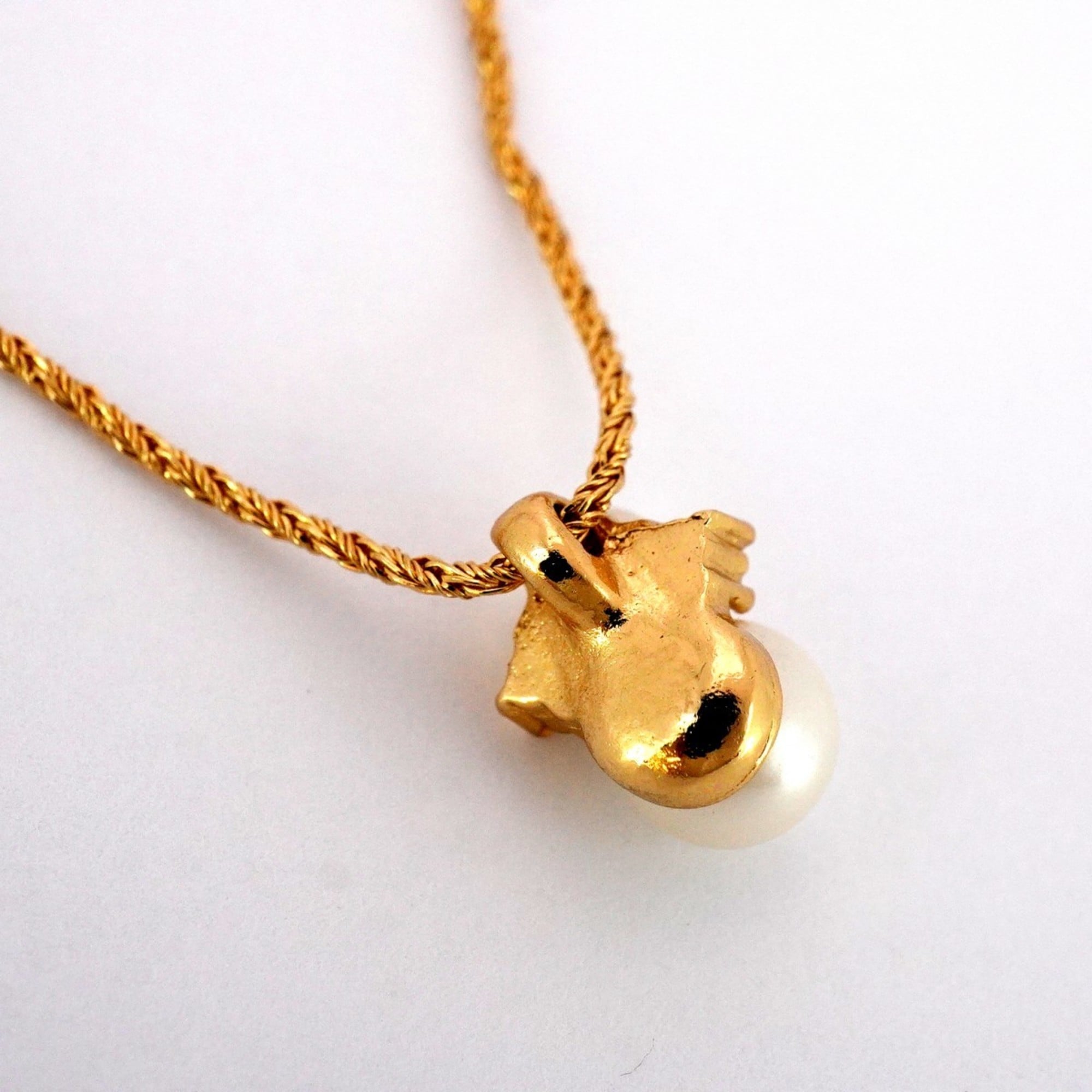 Christian Dior Necklace, GP Plated, Rhinestones, Faux Pearls, Gold, Women's