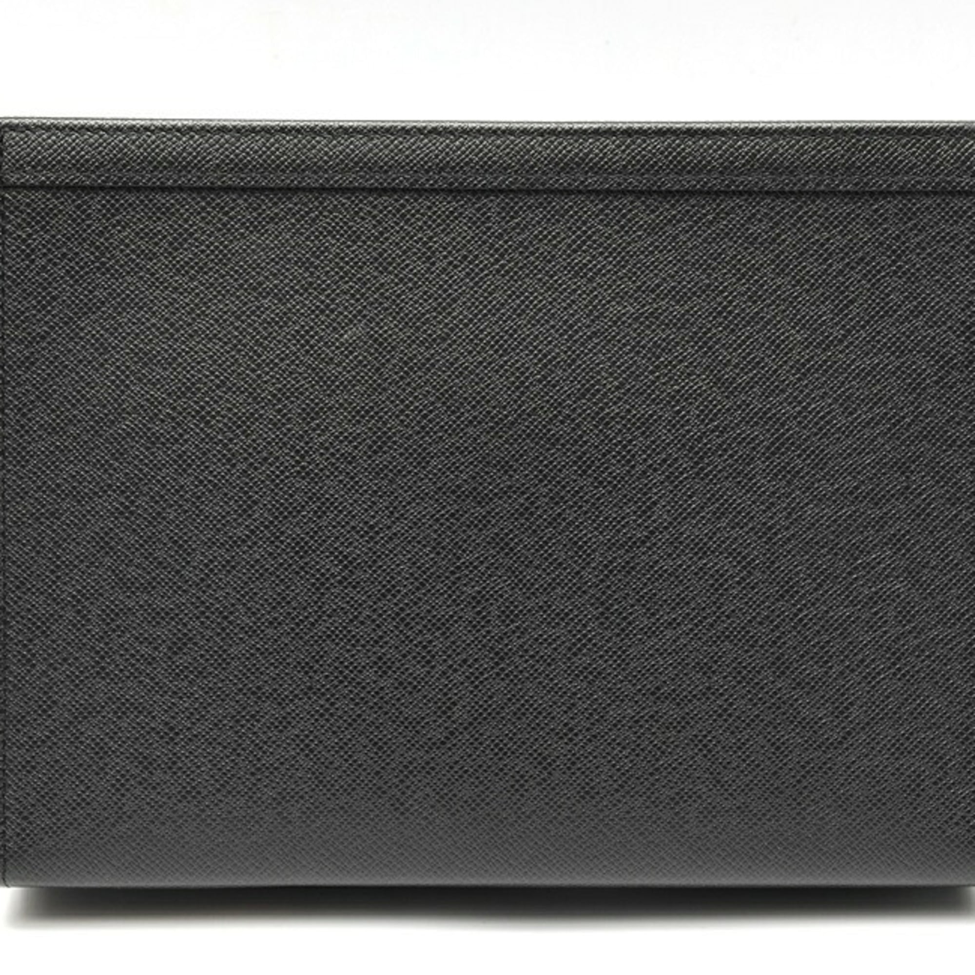 Louis Vuitton Pochette Voyage Clutch Bag M30450 Taiga Leather Black S-159933