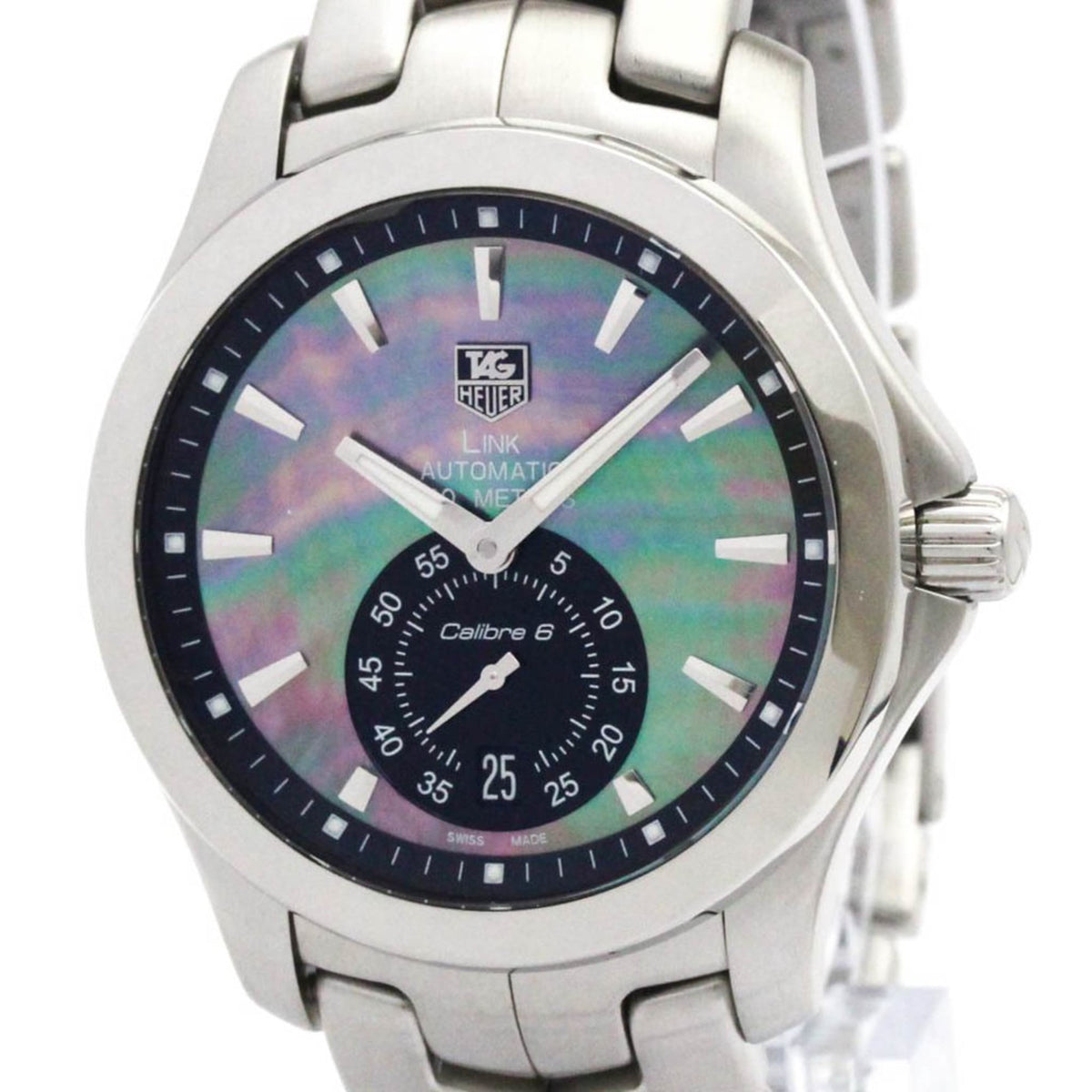 TAG HEUER Link Limited Edition Black MOP Steel Watch WJF211K Polished — Very Good