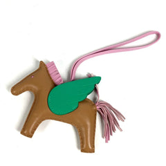 HERMES Hermes Horse Keychain Cheval Rodeo Pegasus MM Accessory Bag Charm Agneau Milo Men's Women's Green Like New — Like New
