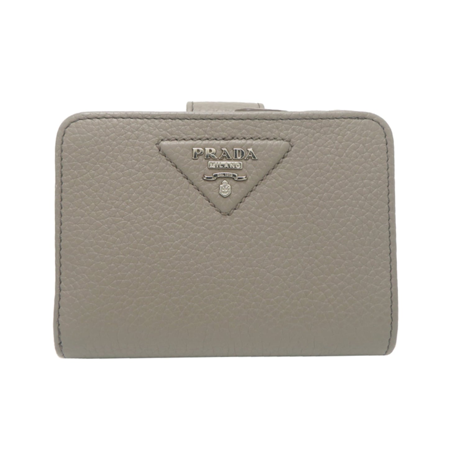 Prada L-shaped zipper wallet, women's bifold 1ML018, leather, gray
