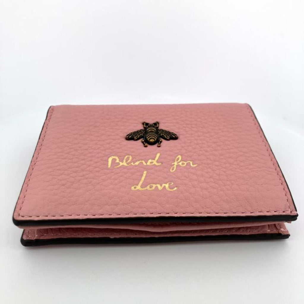 Gucci Animalier Bee 468015 Blind for Love Bi-fold Wallet, Pink