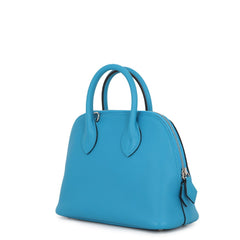 Hermes Bolide 1923 Mini Blue Zanzibar Evercolor W stamp HERMES 2-way shoulder bag handbag women's — Like New