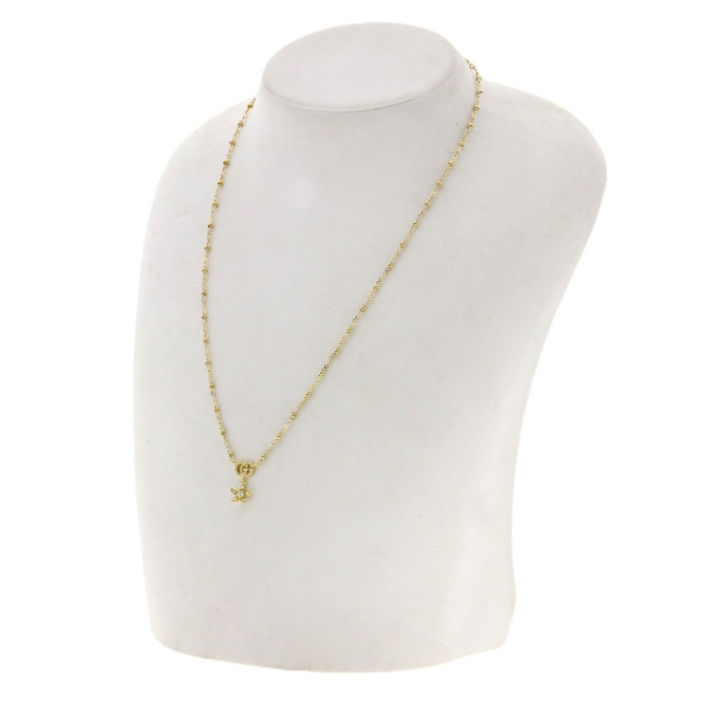 Gucci GG Flora Diamond Necklace in 18K Yellow Gold for Women