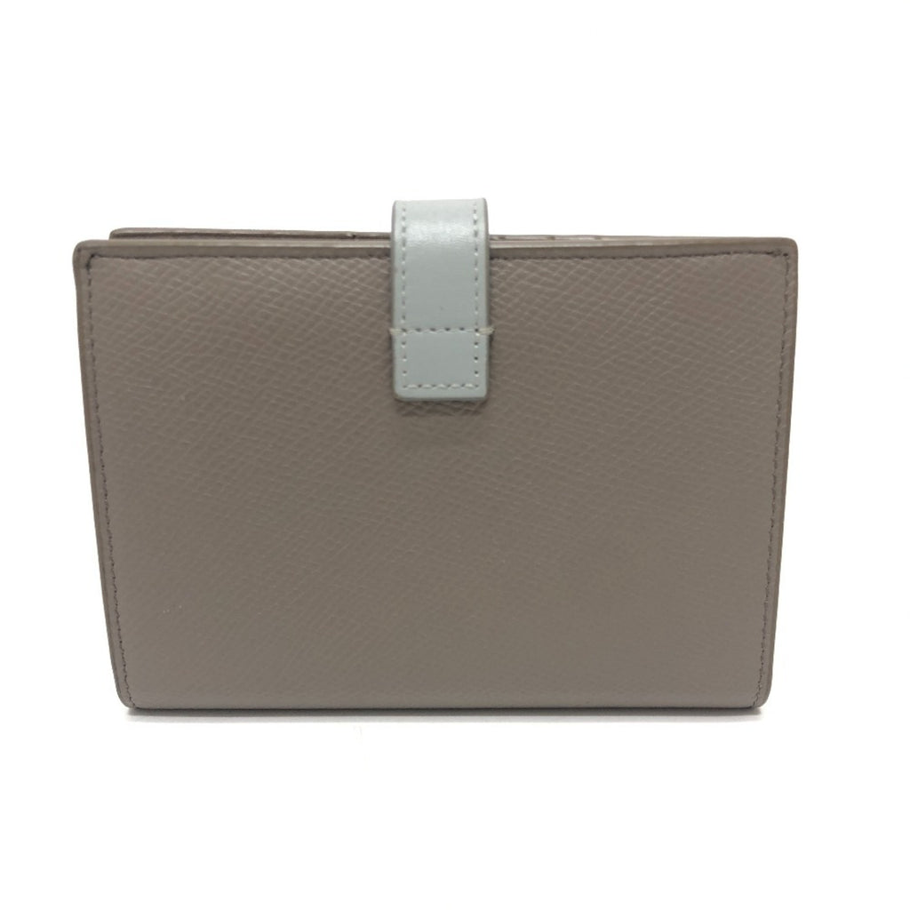 CELINE 10B643BRU Two-Tone Medium Strap Wallet, Compact Bi-fold Leather, Women's, Gray